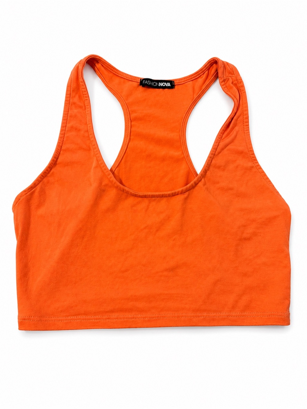 Fashion Nova Bright Orange Racerback Crop Top
